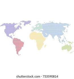 Dotted world map.