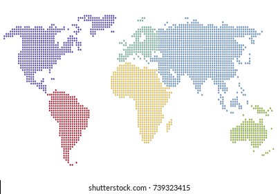 Dotted world map.