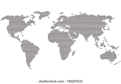 Dotted world map.