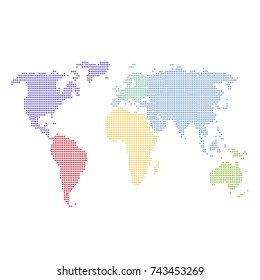 Dotted world map.