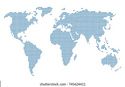 Dotted world map.