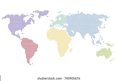 Dotted world map.