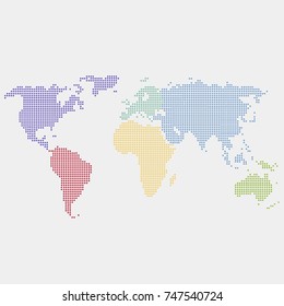 Dotted world map.