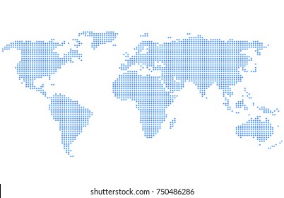 Dotted world map.