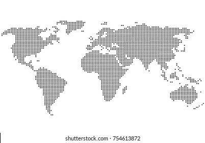 Dotted world map.