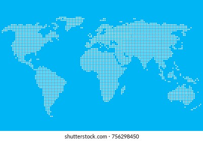 Dotted world map.