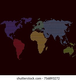 Dotted world map.