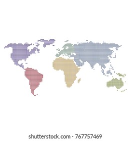 Dotted world map.