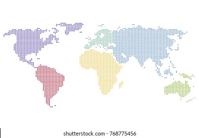 Dotted world map.