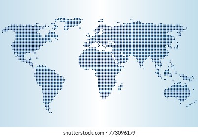 Dotted world map.