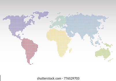 Dotted world map.