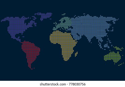 Dotted world map.