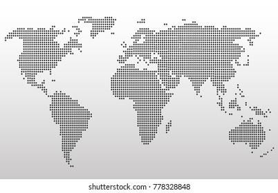 Dotted world map.