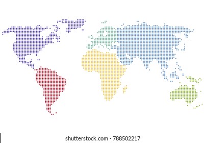 Dotted world map.