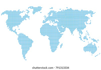 Dotted world map.