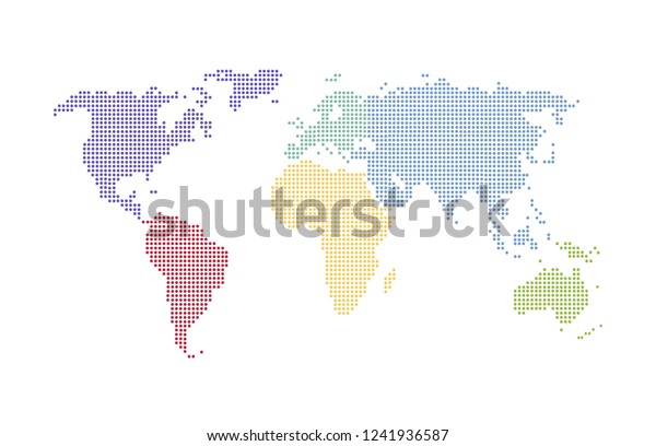 Dotted World Map Stock Vector (Royalty Free) 1241936587 | Shutterstock