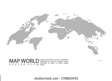 Dotted world map - Abstract black pixel colorful on white background. vector illustration eps 10.