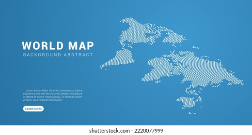 Dotted world map - Abstract blue isometric pixel colorful on white background. vector illustration eps 10.