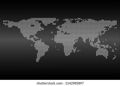 Dotted world map, Abstract computer graphic world map round dots. Vector illustration eps 10.