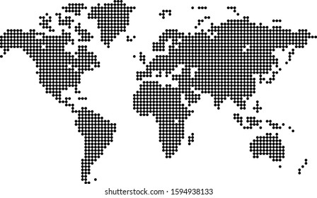 Dotted world map for any of your projects. Vector illustration.