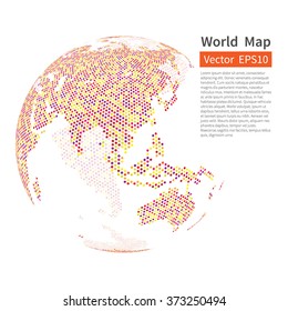 Dotted World Map Background. Earth Globe. Globalization Concept. Vector.