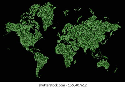 Dotted world map with background Vector illustration