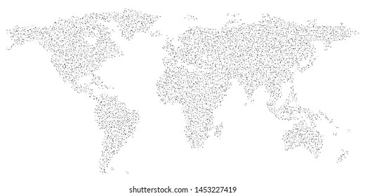 Dotted world map for big data infographics visualization