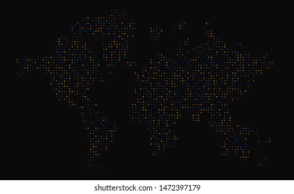 Dotted world map for big data visualization