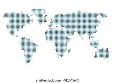 Dotted world map. World map blue. World map vector. World map flat. World map template. World map illustration. World map businnes. World map infographic.