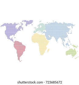 Dotted world map. Color