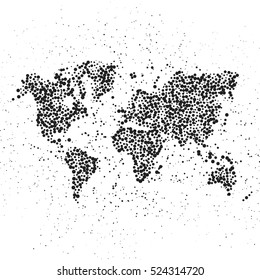 Dotted world map. The concept illustration of globe