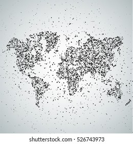 Dotted world map. The concept illustration of globe