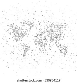 Dotted world map. The concept illustration of globe