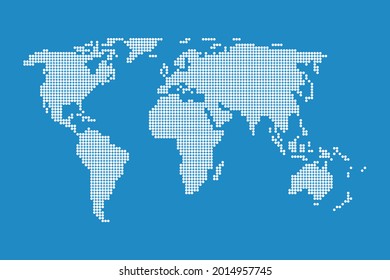 Mapa del mundo trazado. Mapa mundial de puntos. patrón de puntos geográficos globales. círculos de semitono formando un mapa del mundo.Imagen vectorial