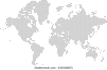 Dotted world map. Gray color.