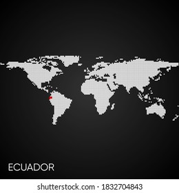 Mapa del mundo con ecuador marcado