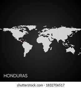 Mapa del mundo con honduras marcadas