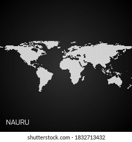 Dotted world map with marked nauru