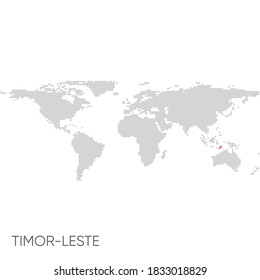 Mapa del mundo con marca timor-leste