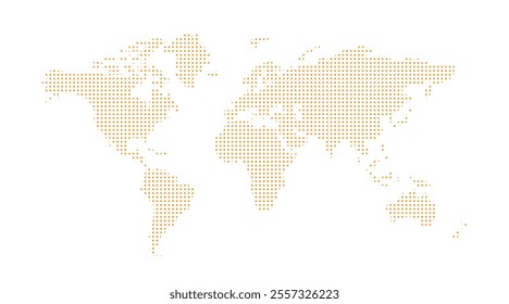 Dotted world map. Orange vector illustration. World map vector, isolated on white background. Suitable for web site pattern, anual report, inphographics. Globe similar worldmap icon.