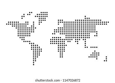 Dotted World map. Simple flat vector illustration.