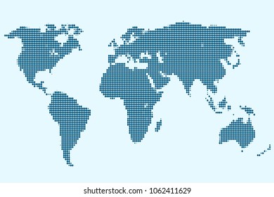Dotted world map vector