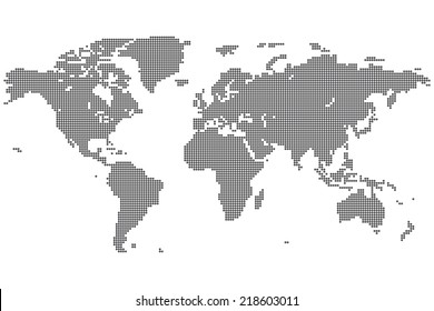 Dotted world map vector