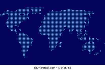 Dotted world map vector