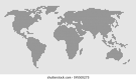 Dotted world map. Vector.