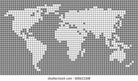 Dotted world map. Vector.