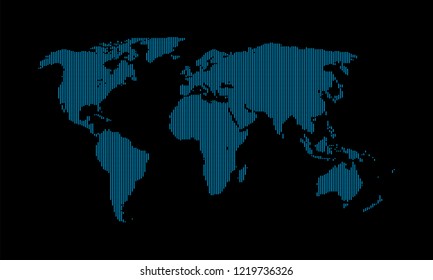 Dotted World Map Vector, Flat Earth Map For Website, Annual Report, Infographics, World Map Illustration, Vector Illustration