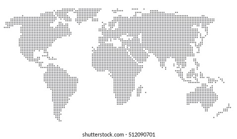 Dotted world map. Vector illustration.