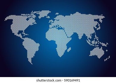 Dotted world map vector illustration