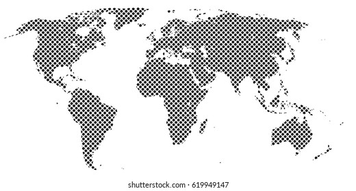 Dotted world map. Vector illustration